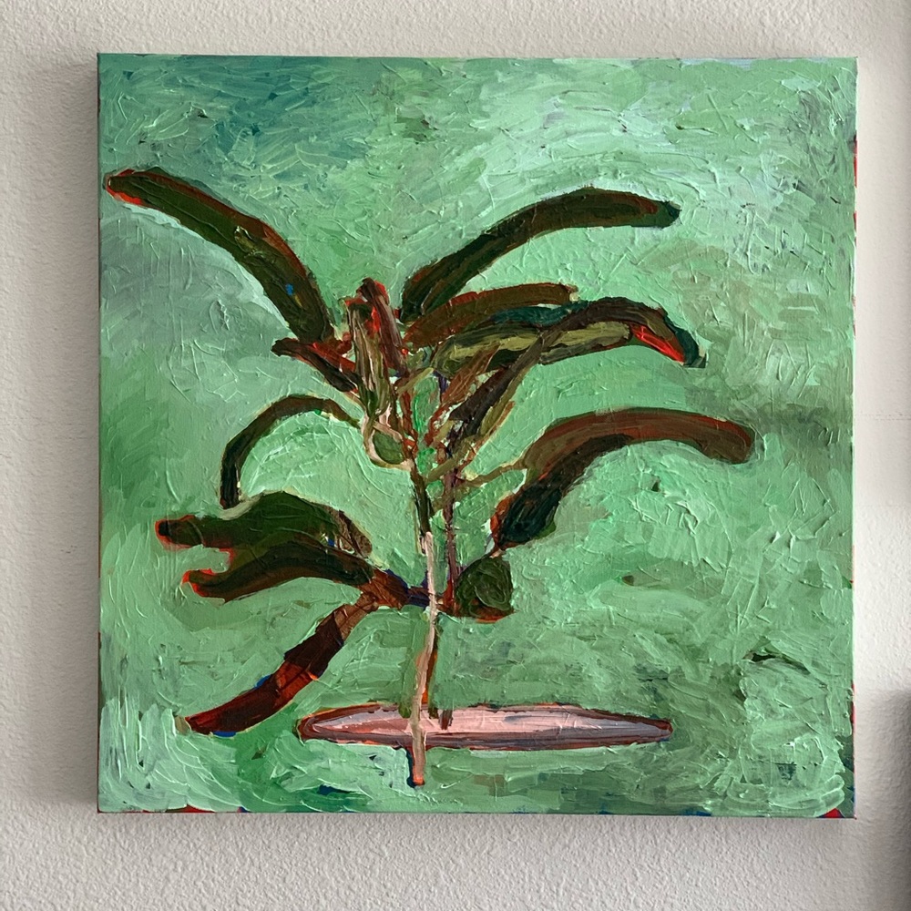 Modern Acrylic Painting Canvas Green 24x24”